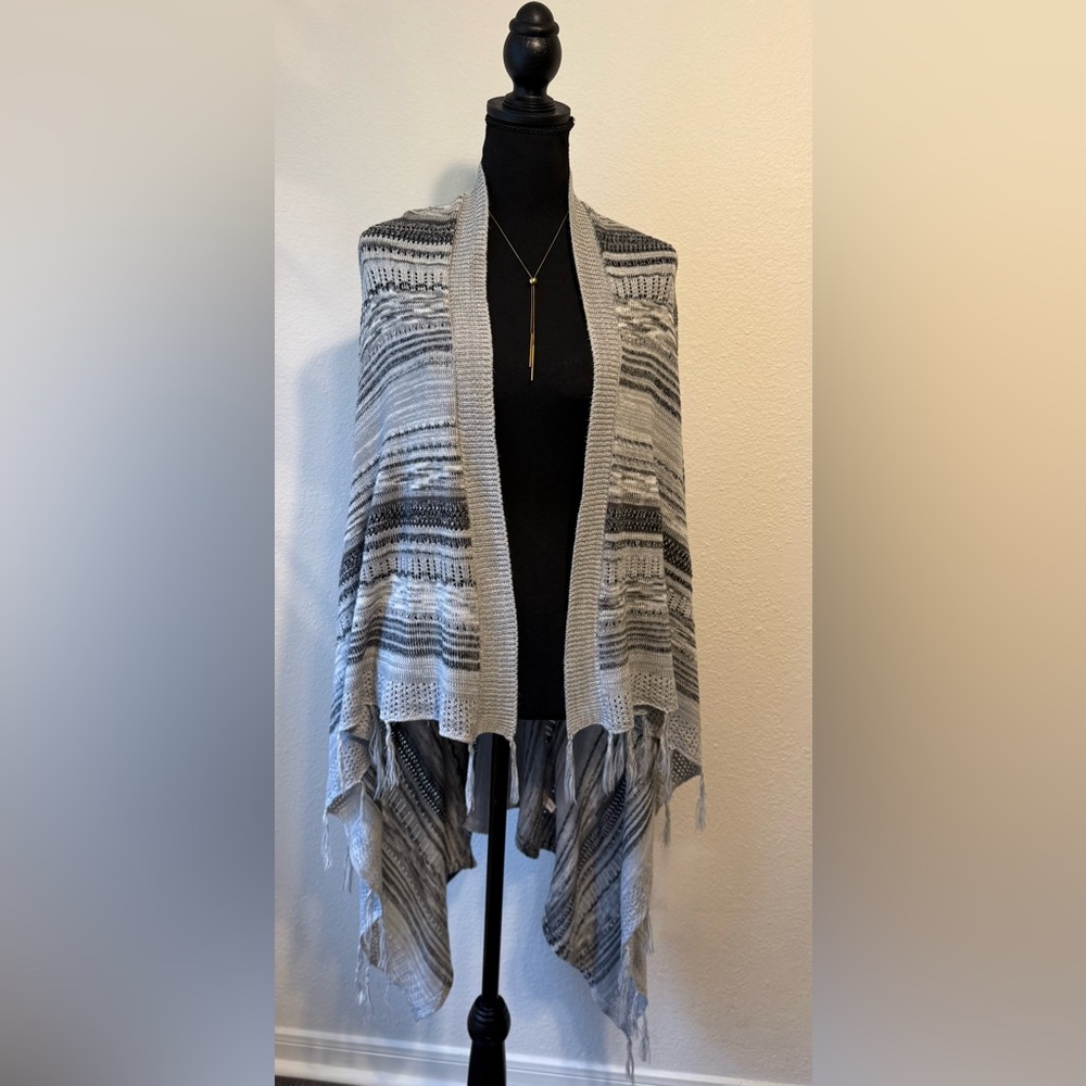 CURVE REVOLUTION Women's Cardigan Long Sleeve Open Front Striped Size 1X